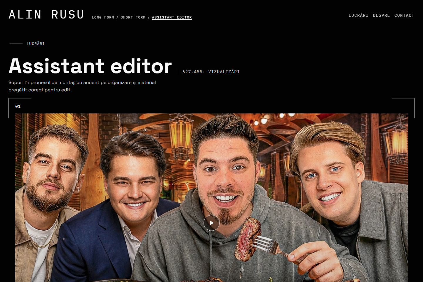 Pagina Assistant Editor din portofoliul Alin Rusu.